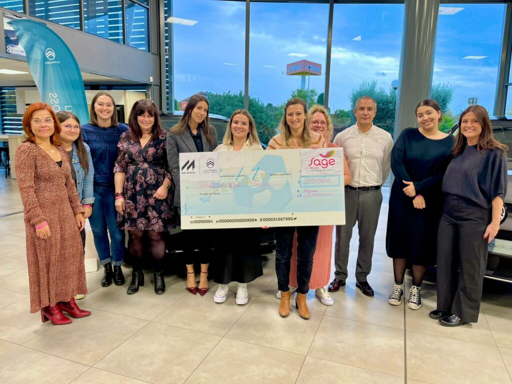 Octobre Rose : 2 500 € remis au Réseau Sage par Citroën Avignon